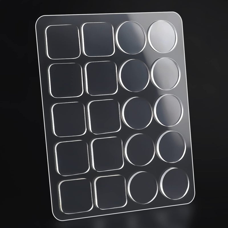 Xfenvs Premium Clear Soft Glass Table Top Bumper, Anti Slide and Scratch for Glass Table, Non-Adhesive Rubber Pads for Glass Table Top Spacer, Round and Square (25mm*2mm, 20 PCS) - Image 1